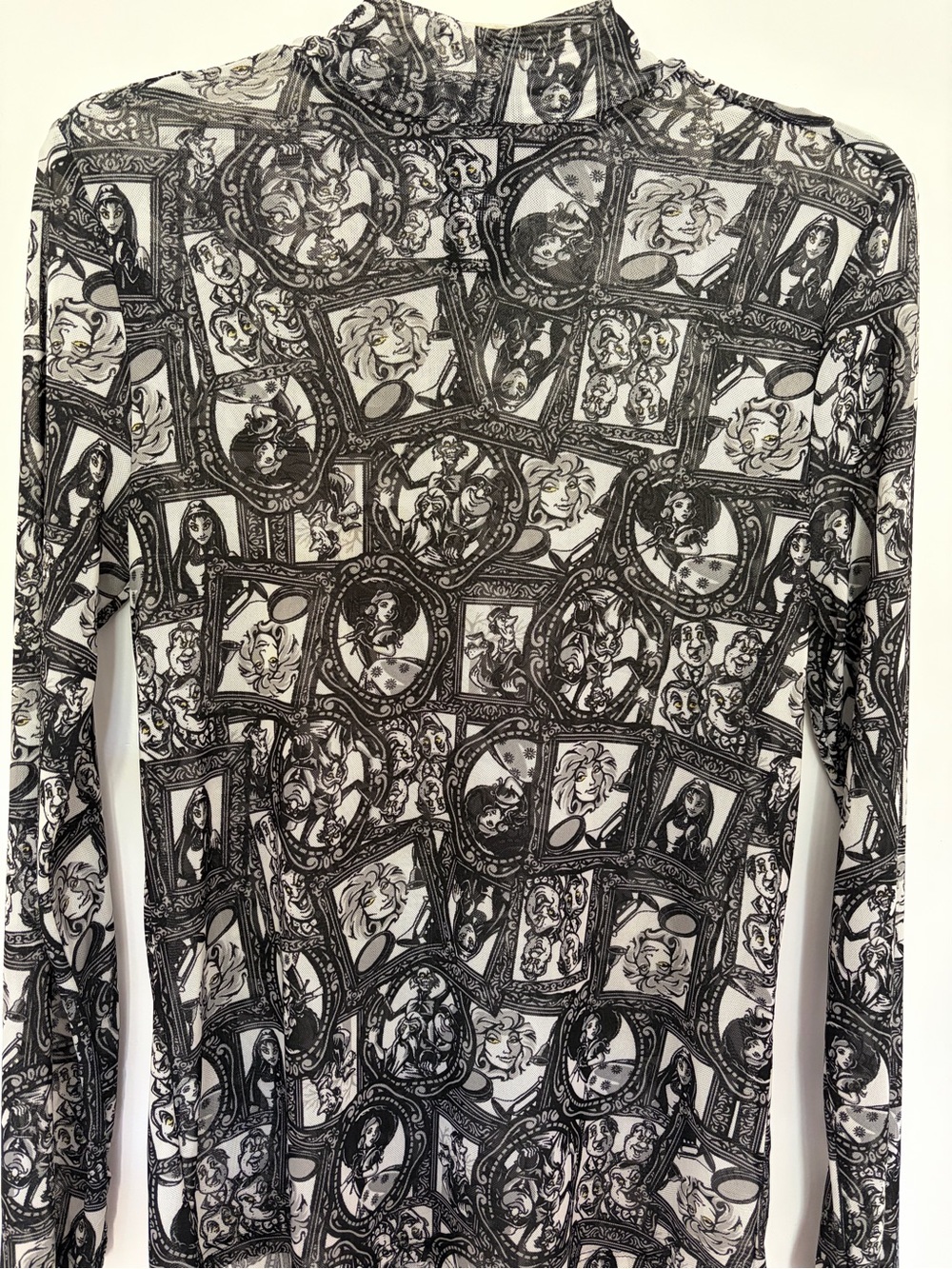 Disney The Haunted Mansion Sheer Mesh Black & White Top. Whimsigoth, Grunge 🖤👻 - Picture 4 of 10